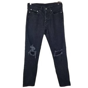 Men's Abercrombie & Fitch Slim Taper Jeans Stretch‎ Black 29x30 Destroyed Holes